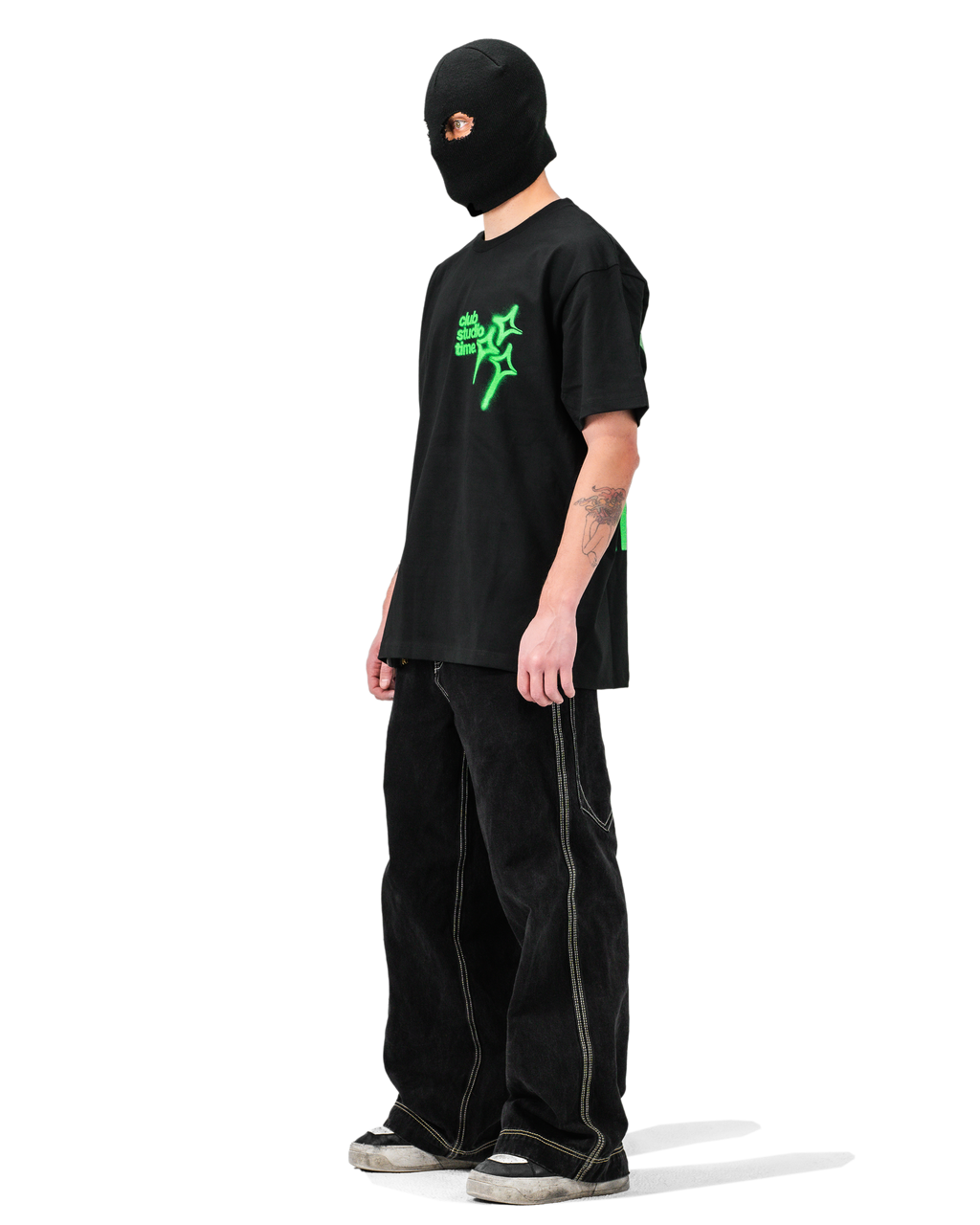 SIGNATURE TEE B/RAVE GREEN