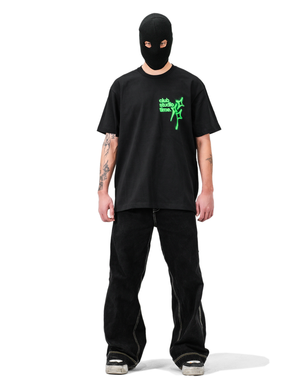 SIGNATURE TEE B/RAVE GREEN