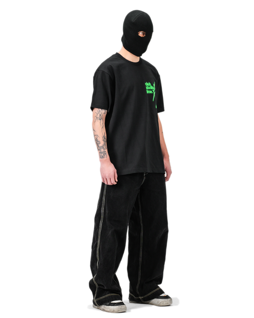 SIGNATURE TEE B/RAVE GREEN