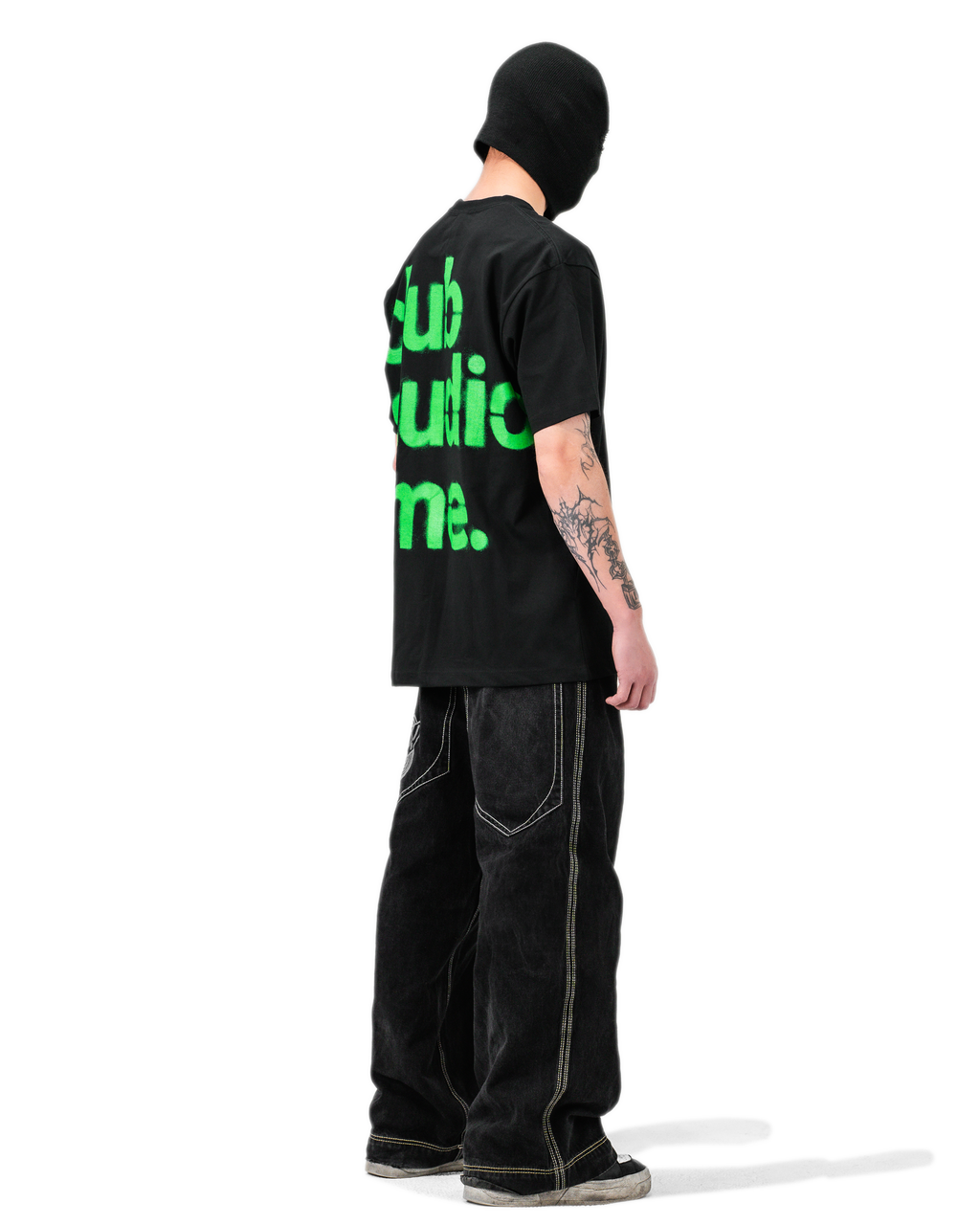 SIGNATURE TEE B/RAVE GREEN