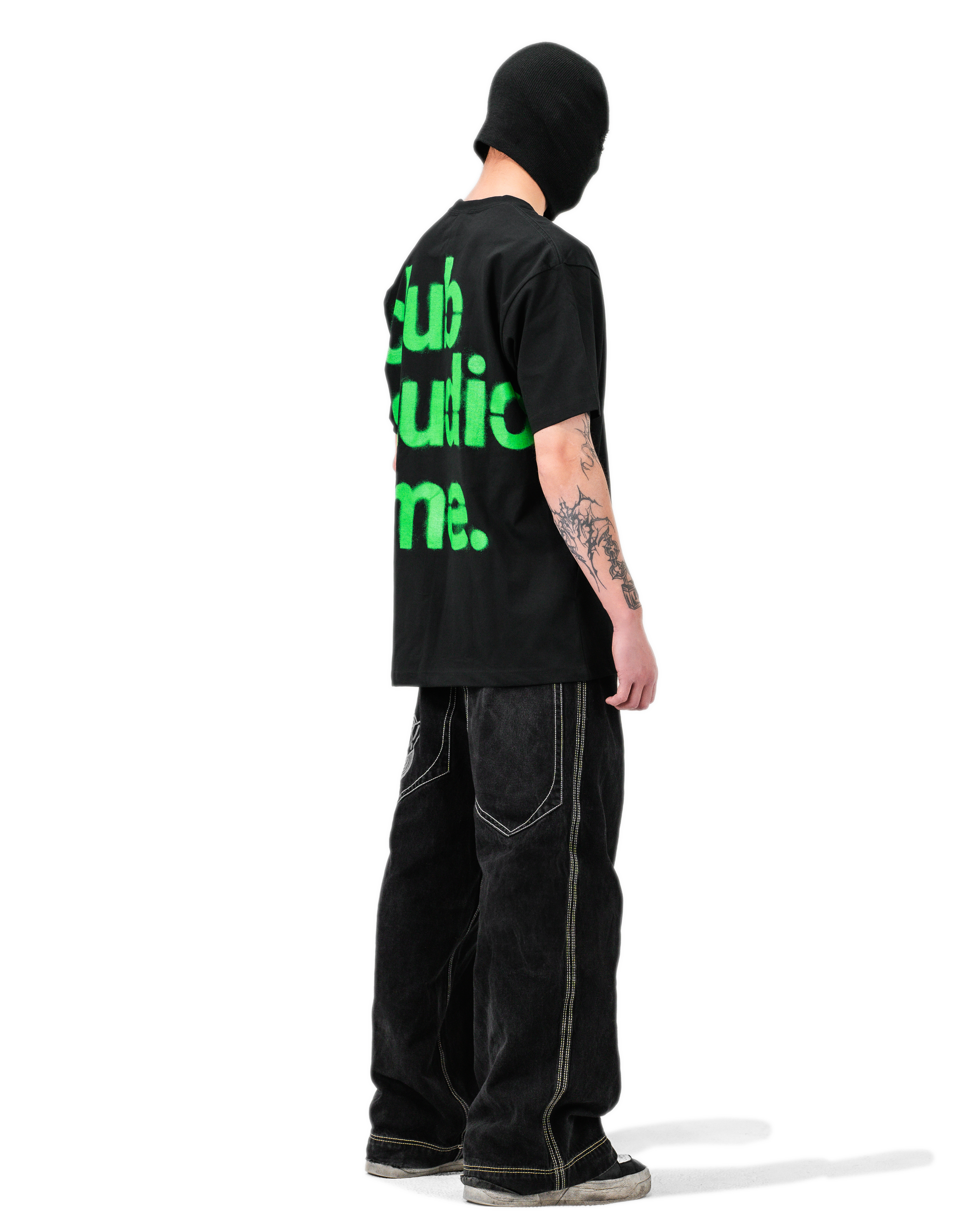 SIGNATURE TEE B/RAVE GREEN