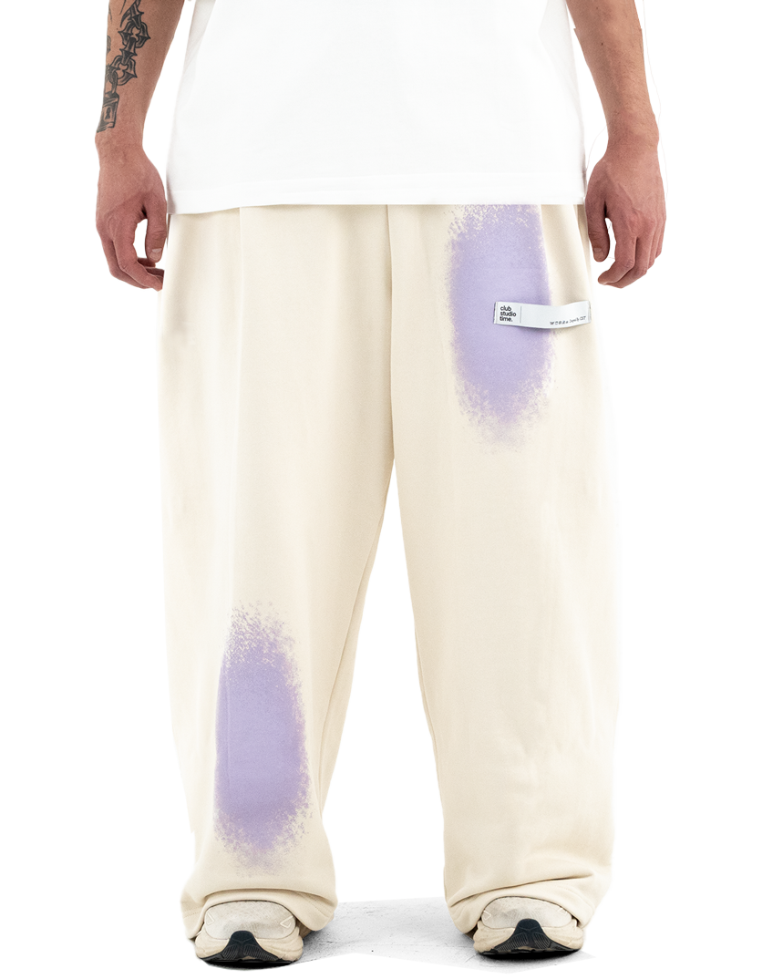 Off White / Lavender Big Baggy Painter Sweats V1